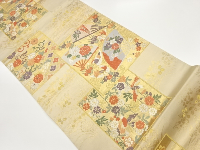 JAPANESE FUKURO OBI / WOVEN FOLDING FAN PATTERN